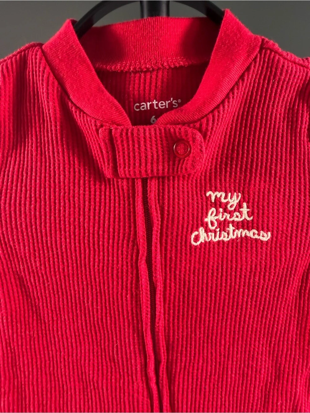 Carter’s 6M My First Christmas Red Thermal Footed Sleeper